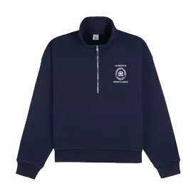 + Le Bristol Paris Crest Seal Quarter Zip 'Navy White'