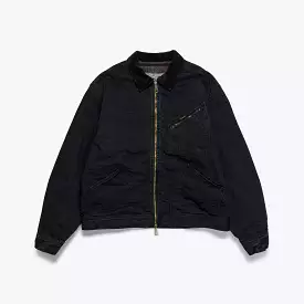 14oz BLK Denim BONE Lining Reversible ZIP-UP Work JKT - Black