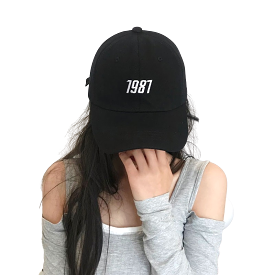 1987 Embroidery Graphic Baseball Caps Kpop Style Unisex Cotton Hats Mens Womens Black Navyblue Beige Stylish Casual