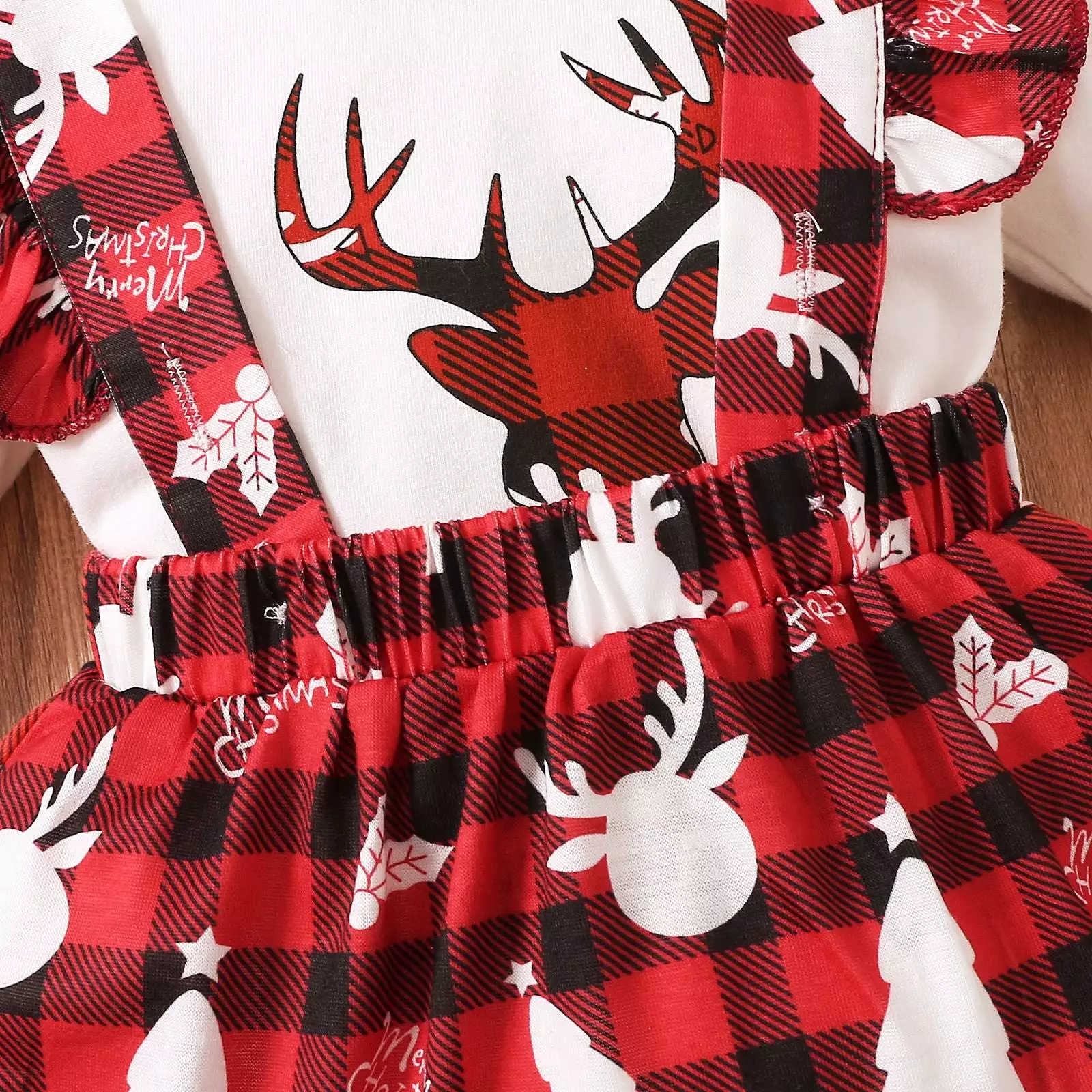 2 Pieces Set Baby Girls Christmas Letters Print Rompers And Animals Dresses Wholesale 23101513