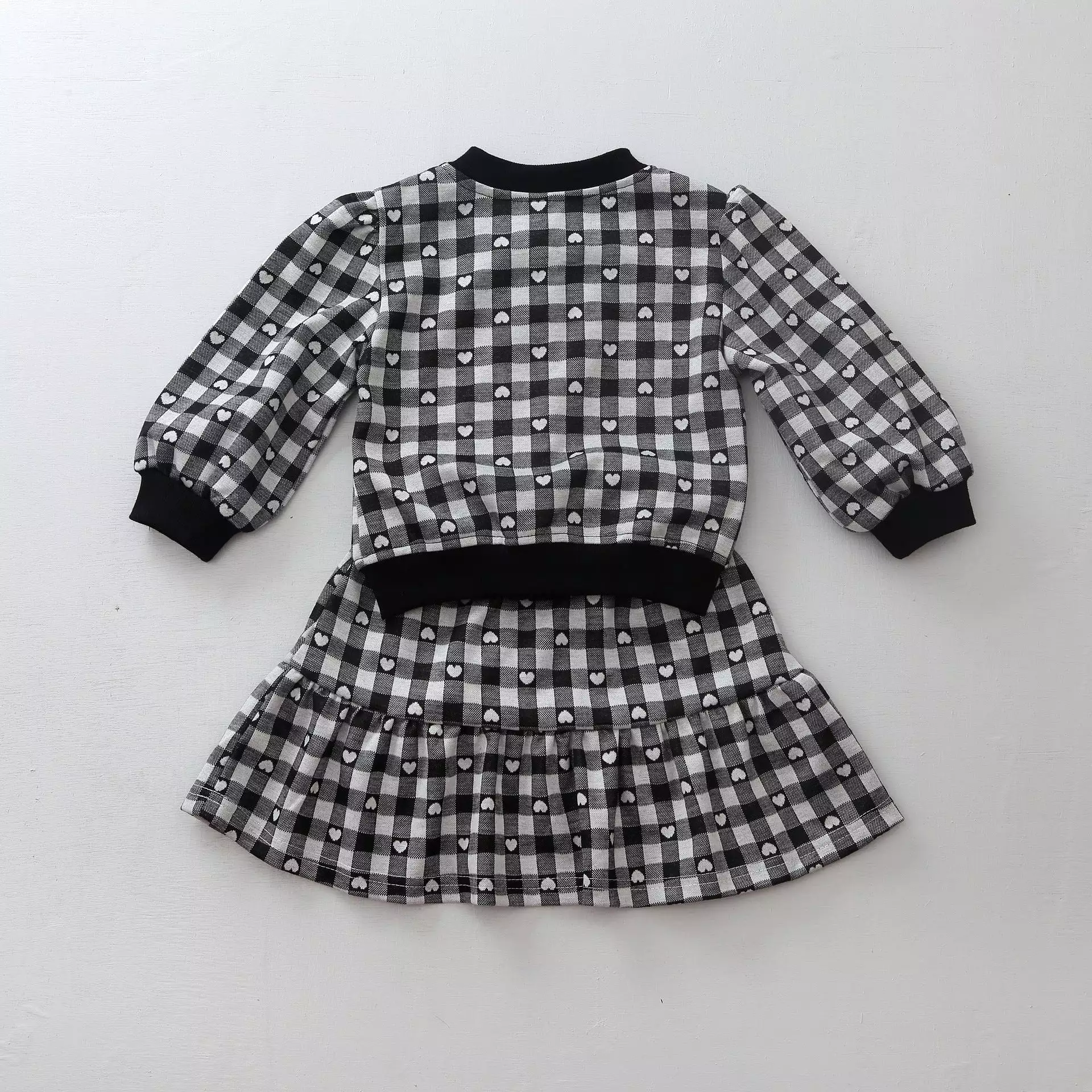 2 Pieces Set Baby Kid Girls Love heart Print Cardigan And Skirts Wholesale 231130136