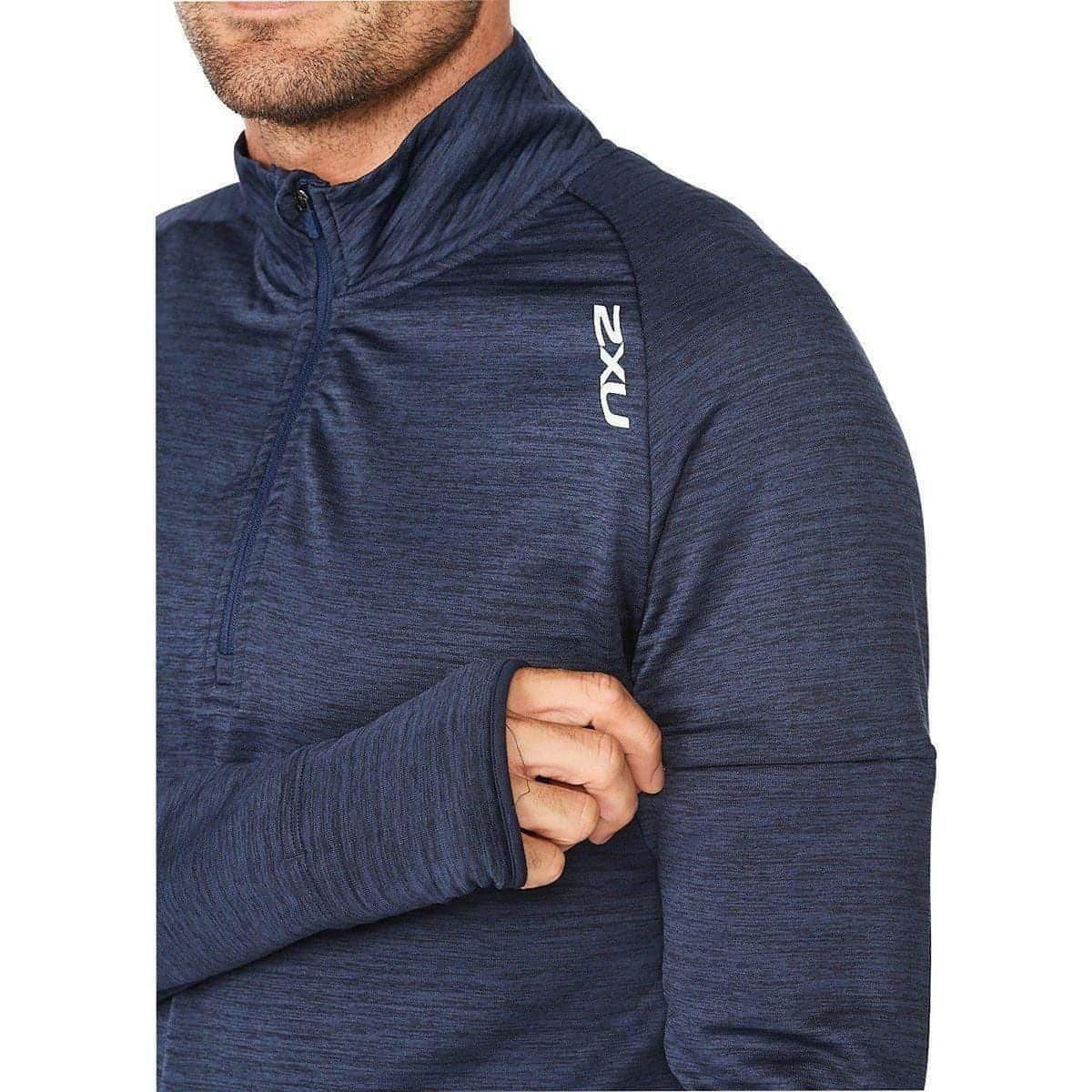 2XU Ignition Half Zip Long Sleeve Mens Running Top - Navy