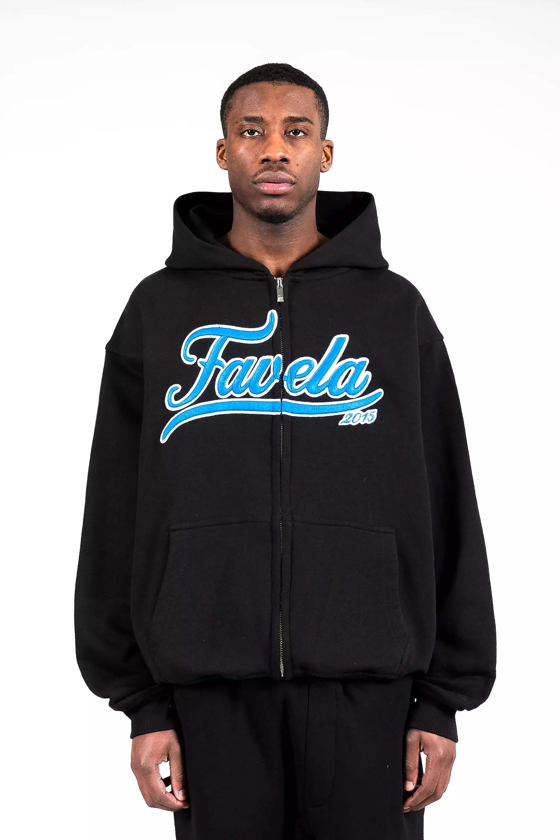 3D COLLEGE BLACK BLUE/WHITE FRONTZIP