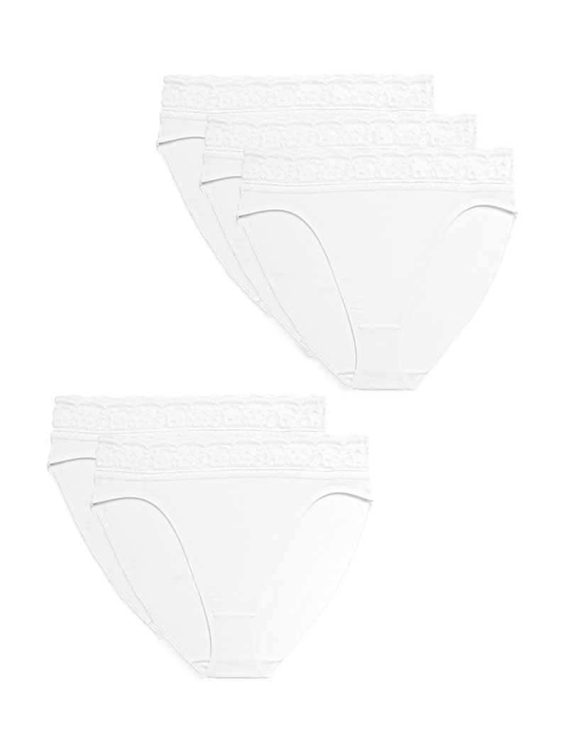 5pk Cotton Rich High Waisted High Leg Knickers