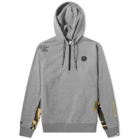 AAPE Half Zip Camo Detail HoodieGrey