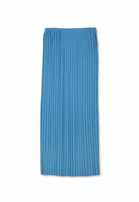 Accordian Pleated Solid Maxi Skirt