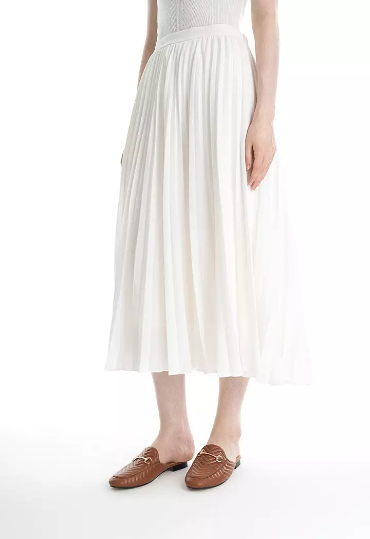 Accordion Pleated Flared Skirt