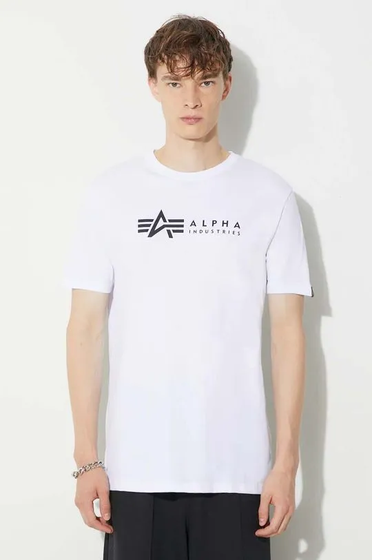 Alpha Industries cotton t-shirt Alpha Label T 2 Pack men’s white color 118534.09