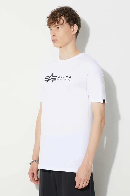 Alpha Industries cotton t-shirt Alpha Label T 2 Pack men’s white color 118534.09