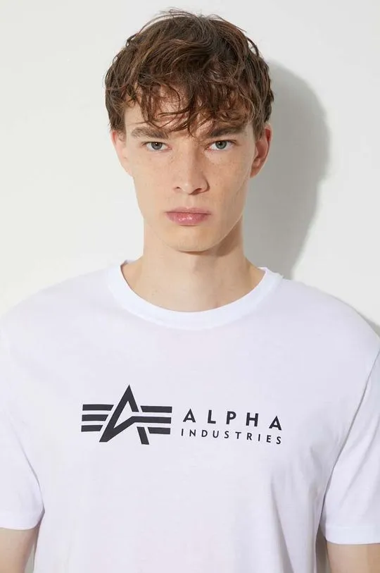 Alpha Industries cotton t-shirt Alpha Label T 2 Pack men’s white color 118534.09