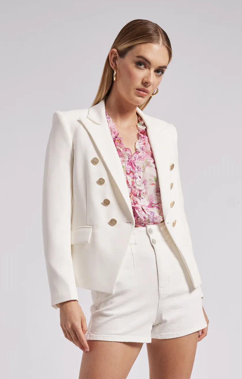 Amelia Crepe Blazer - White