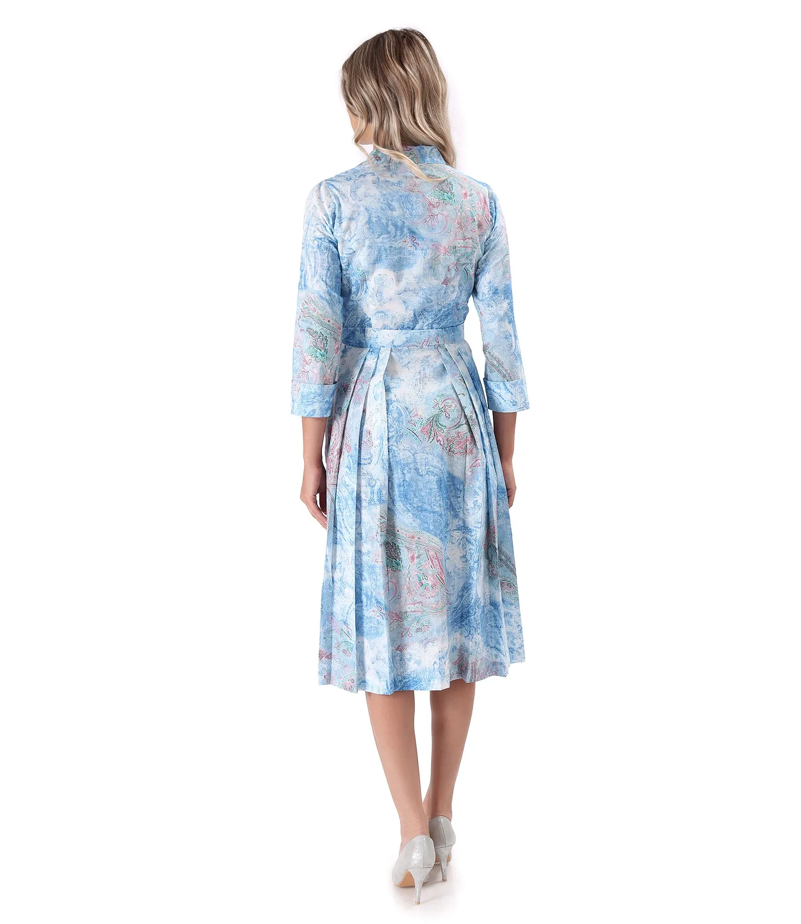 amy Shirt-type dress made of printed elastic cotton