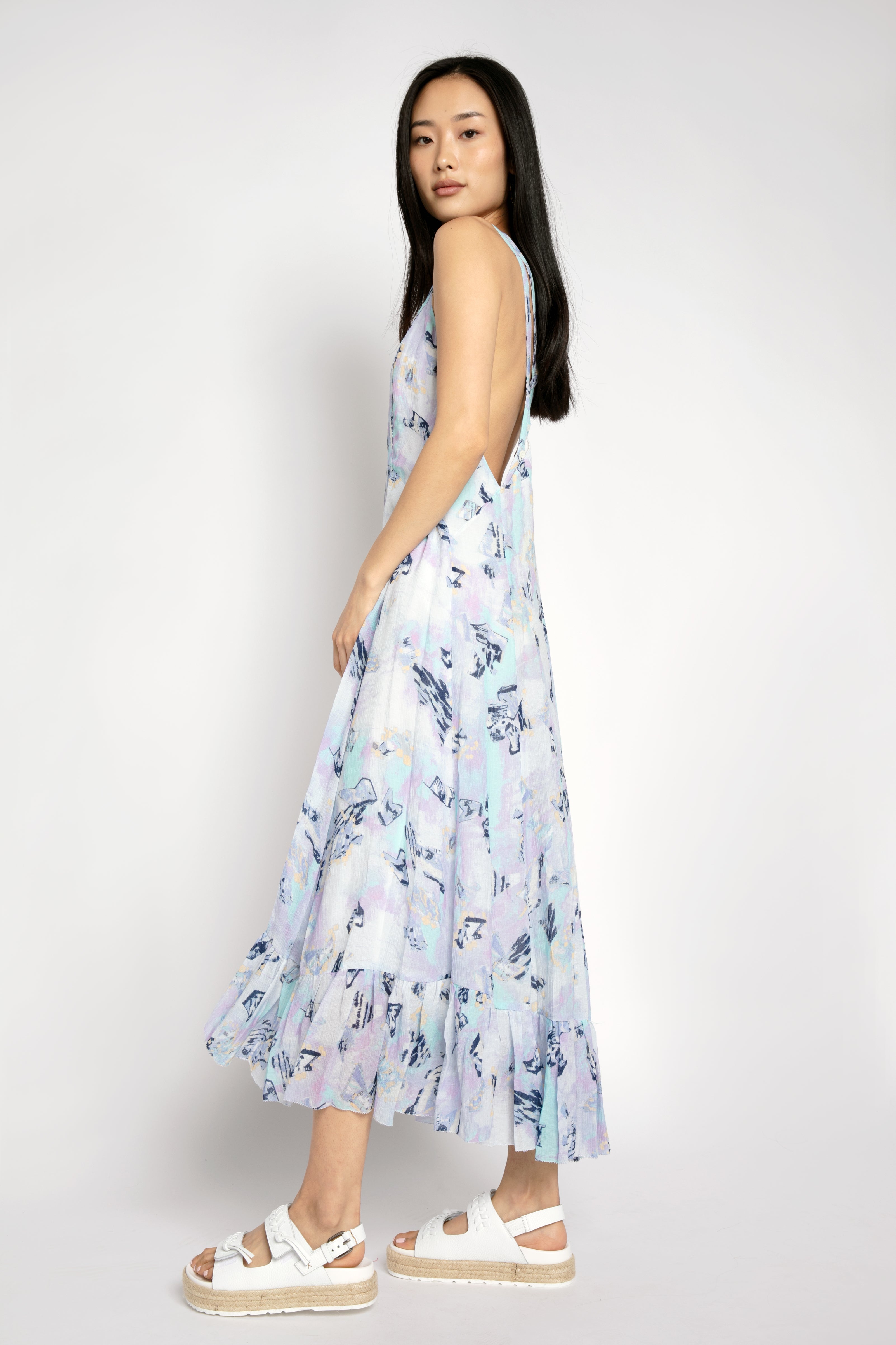 Andou Dress in Mixed Blue