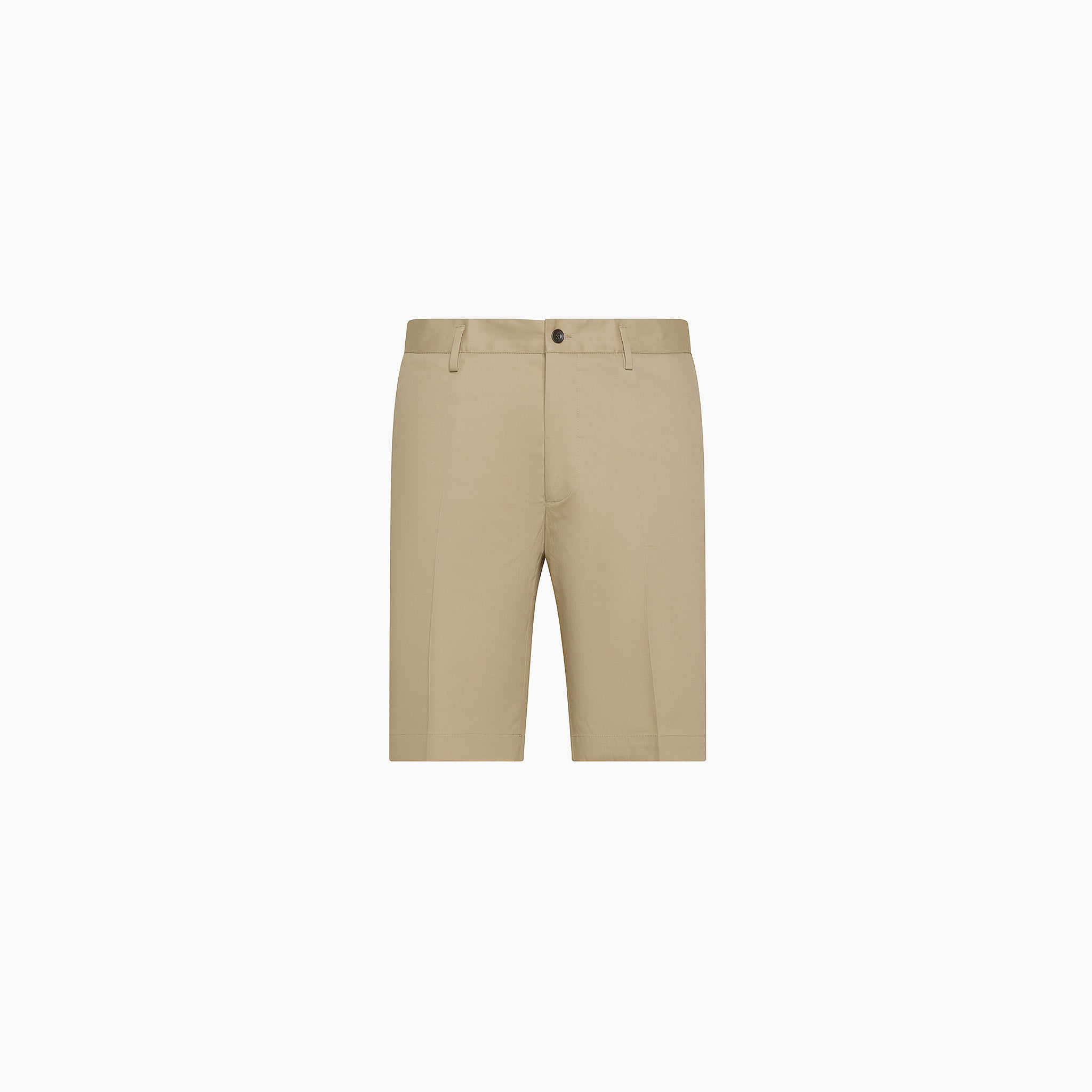 Annil no Belt Stretch Twill Mercerized Cotton Bermuda