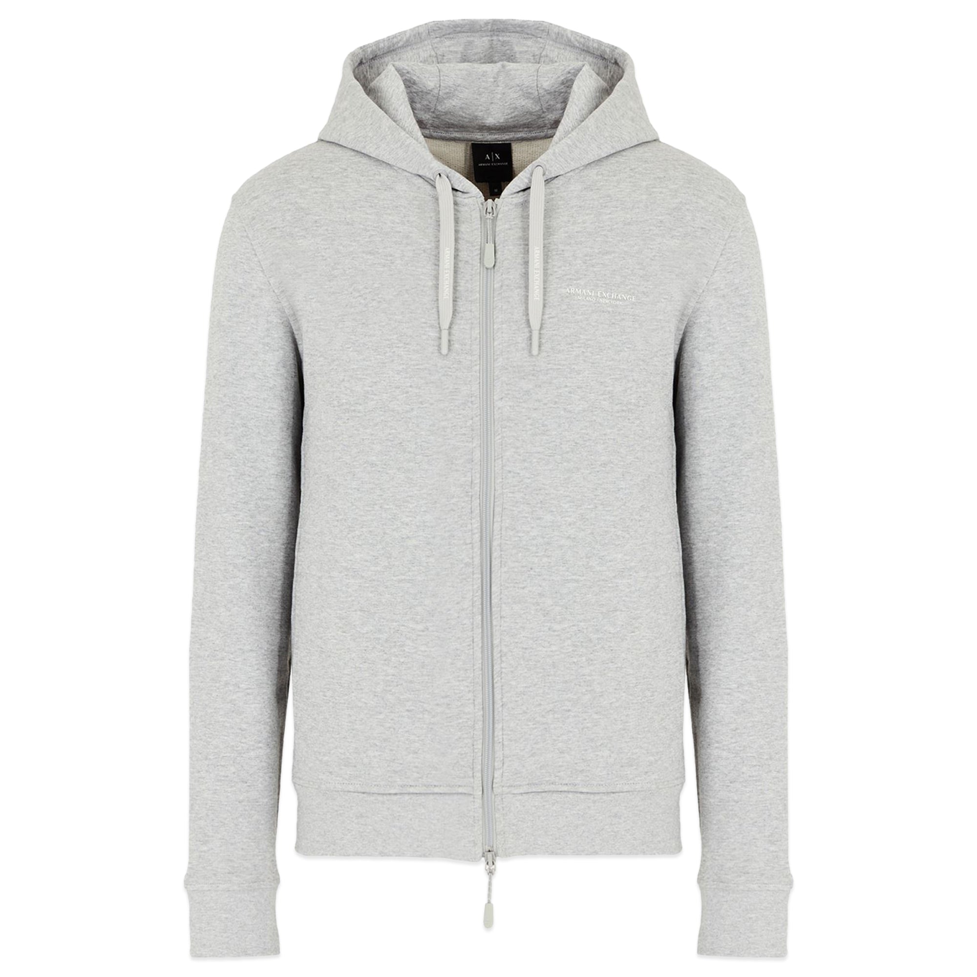 Armani Exchange Loopback Full Zip Hood - Grey Marl