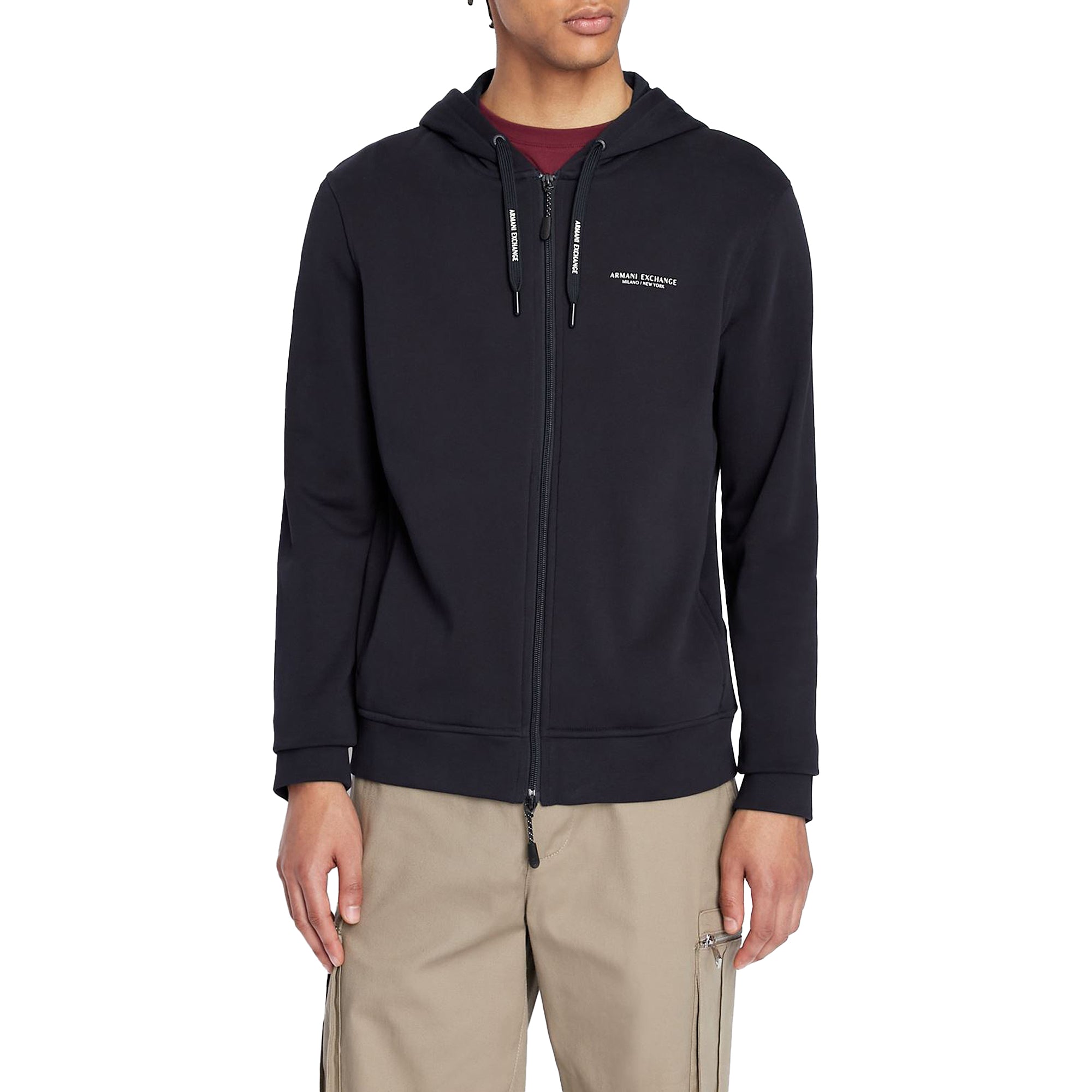 Armani Exchange Loopback Full Zip Hood - Navy