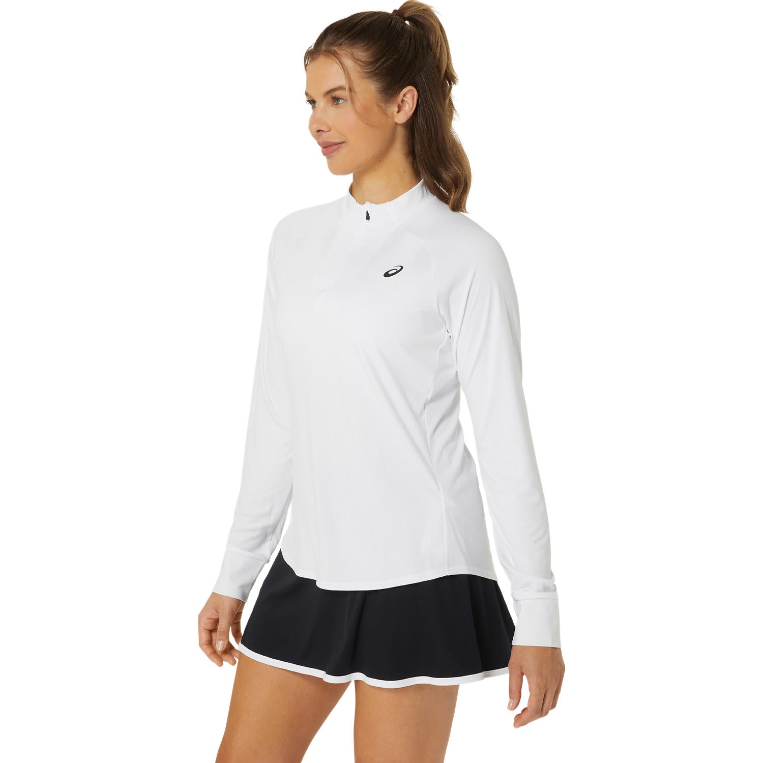 Asics Top Court LS Half Zip Dames Wit