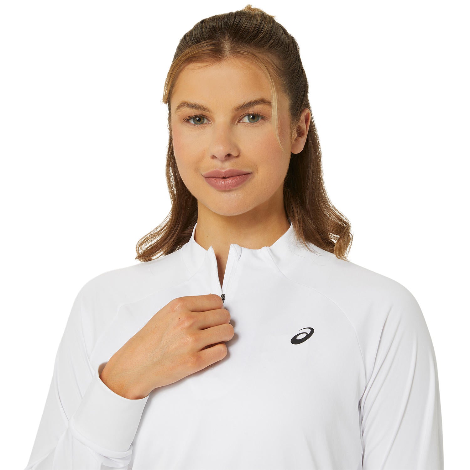 Asics Top Court LS Half Zip Dames Wit