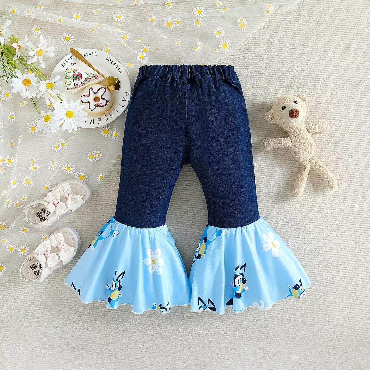 Baby Kid Girls Color-blocking Cartoon Print Pants Wholesale 23102003