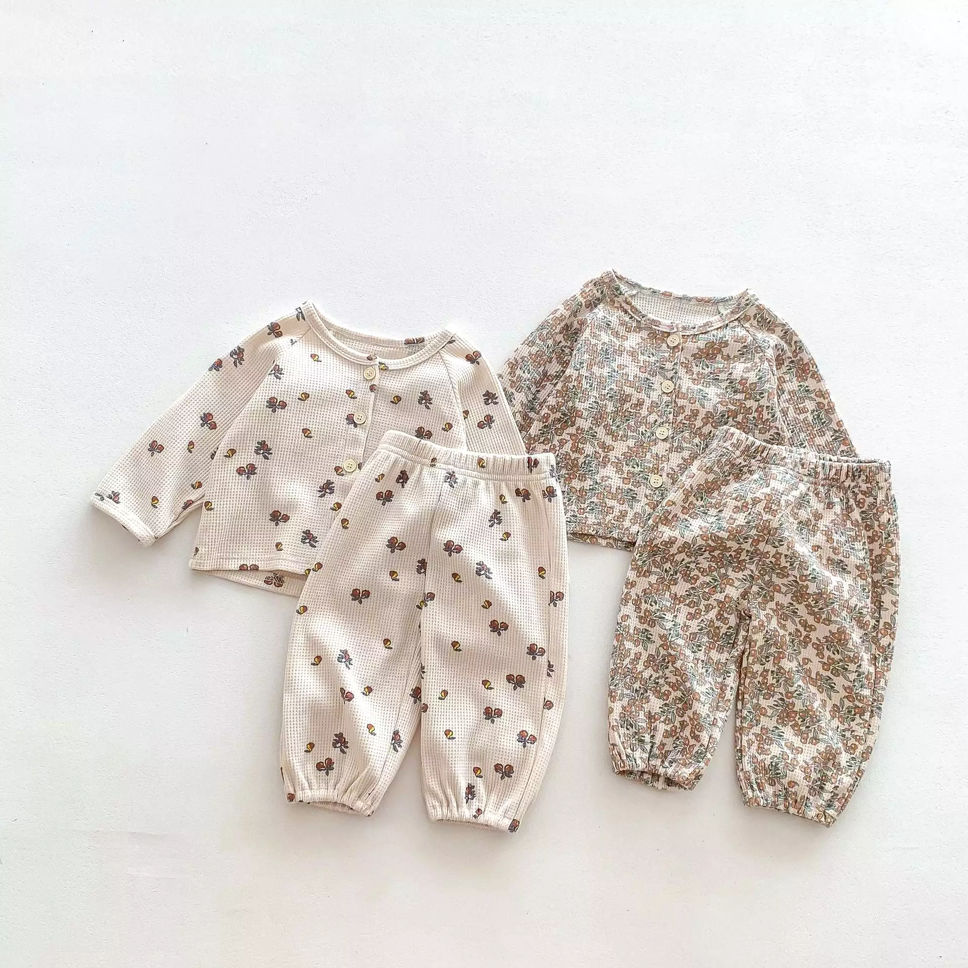 Baby Kid Girls Flower Fruit Print Sleepwears Wholesale 23101925