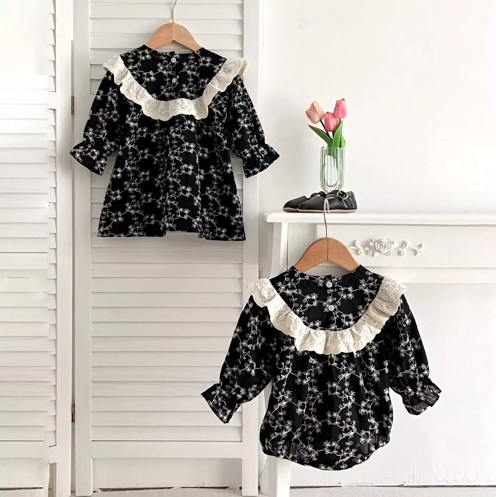 Baby Kid Girls Flower Print Dresses Wholesale 240301143