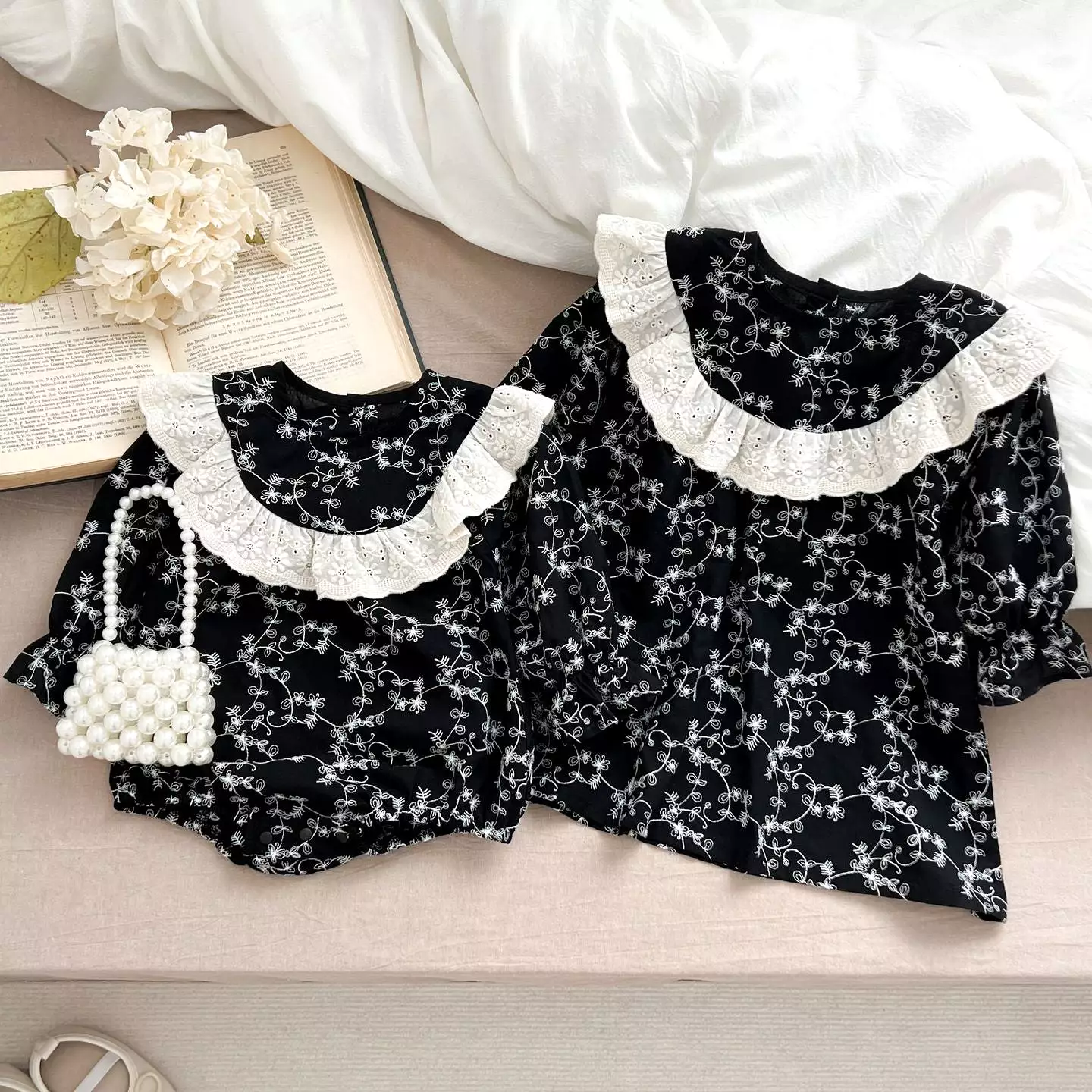 Baby Kid Girls Flower Print Dresses Wholesale 240301143