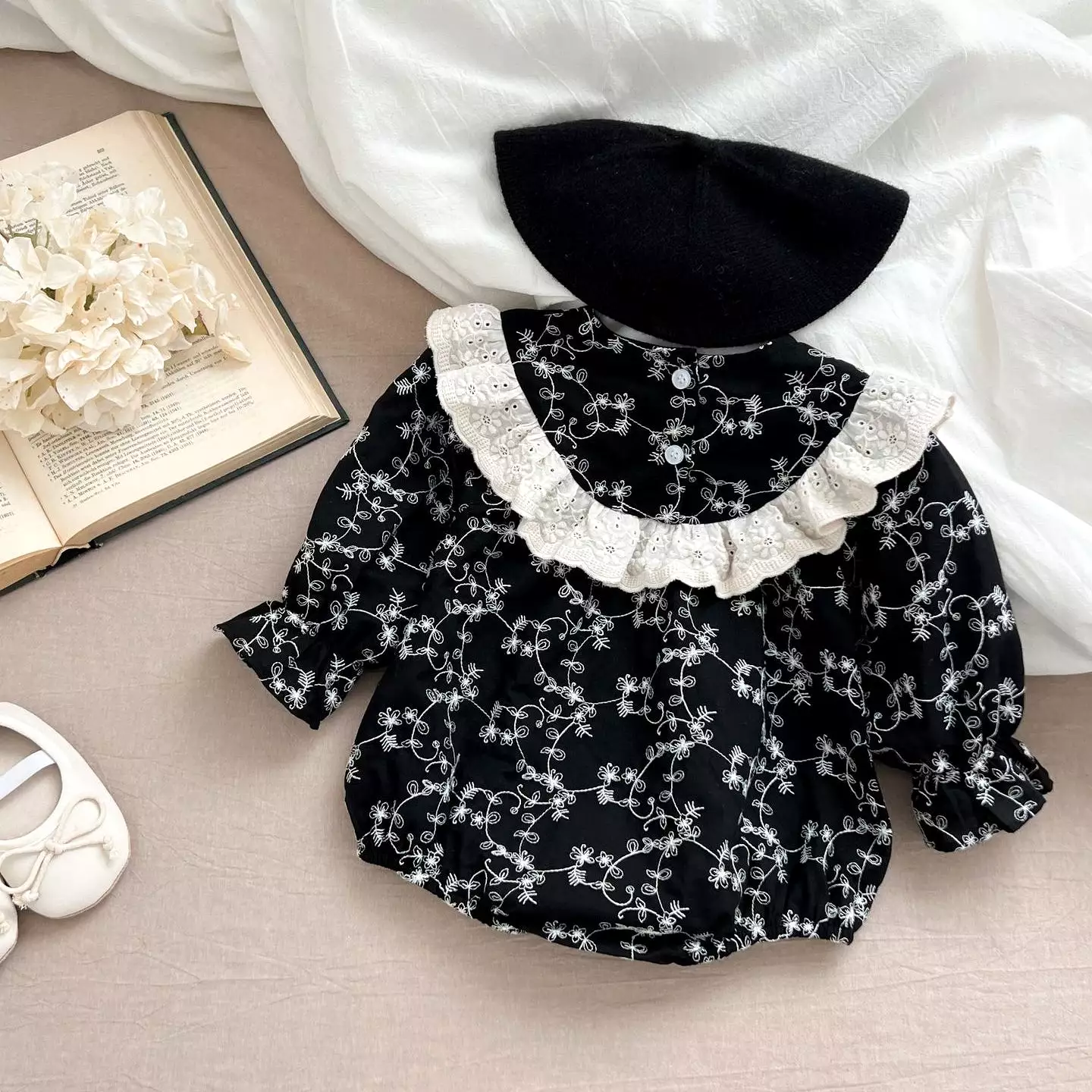 Baby Kid Girls Flower Print Dresses Wholesale 240301143