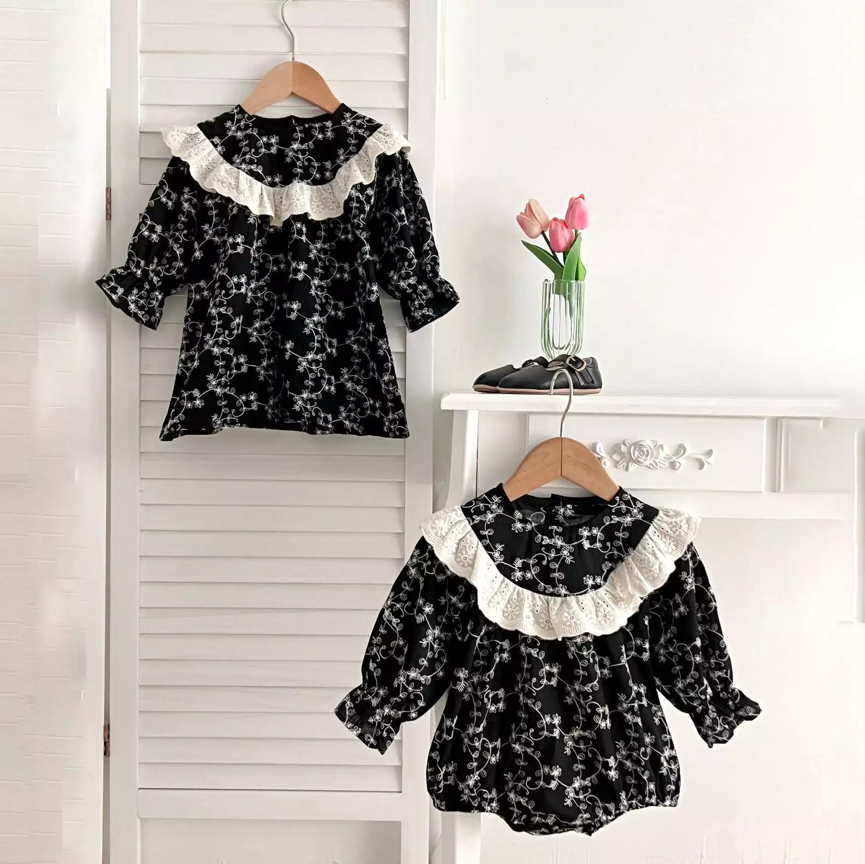 Baby Kid Girls Flower Print Dresses Wholesale 240301143