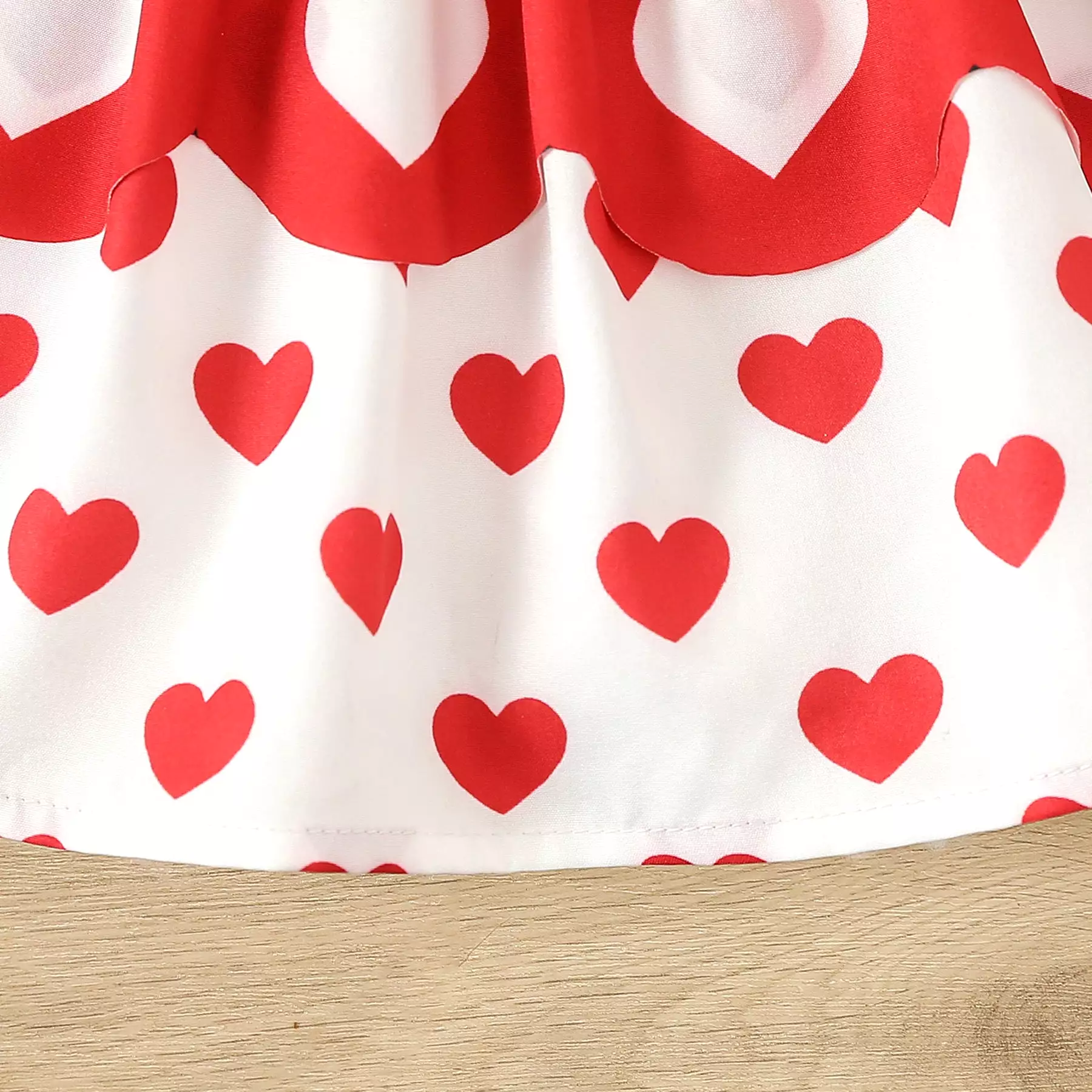 Baby Kid Girls Love heart Bow Print Valentine's Day Dresses Wholesale 24030149