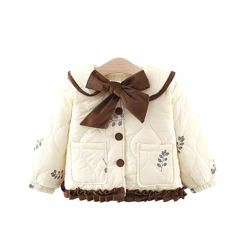 Baby Kid Girls Plant Bow Print Jackets Outwears Wholesale 231019114