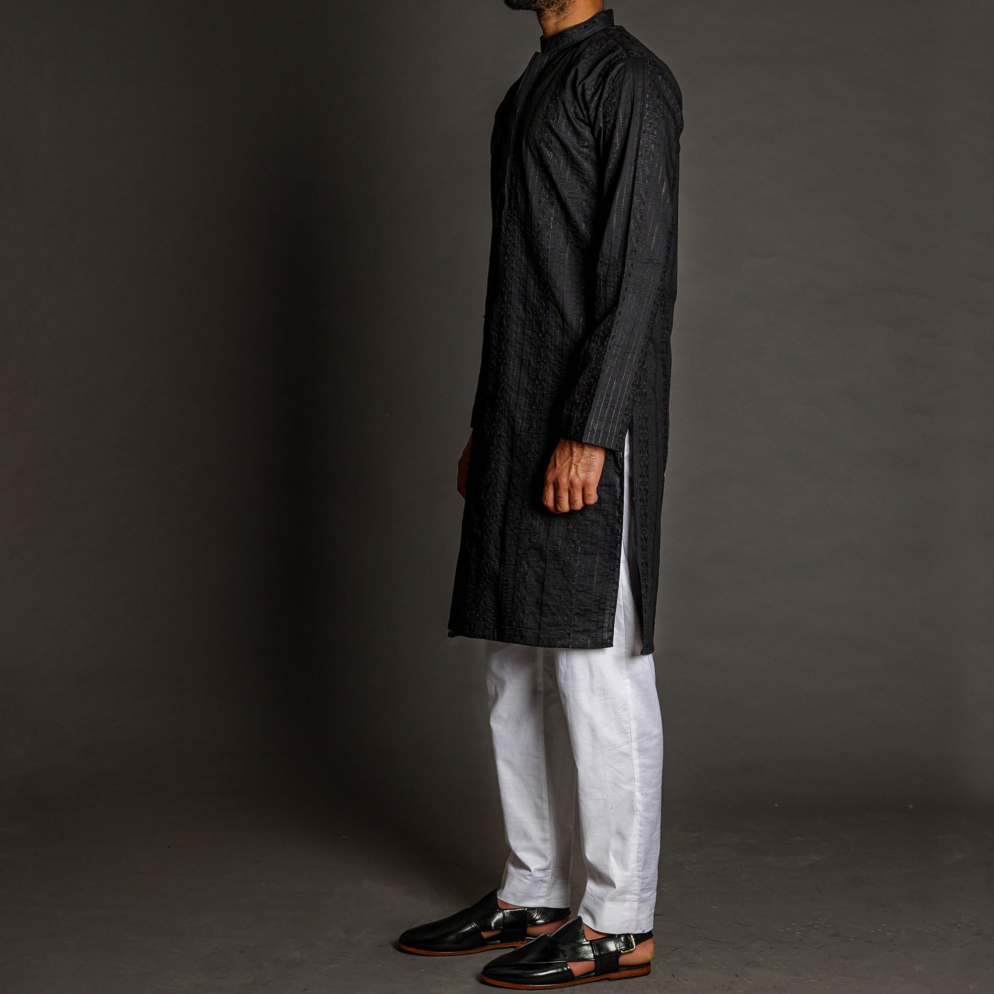 Black Embroidered Imperial Kurta