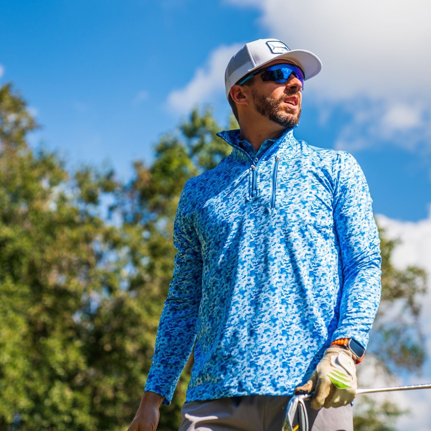 Blue Camo Quarter Zip