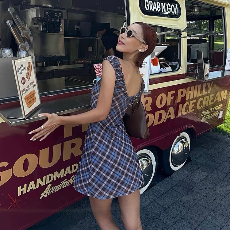 Blue Plaid Dress