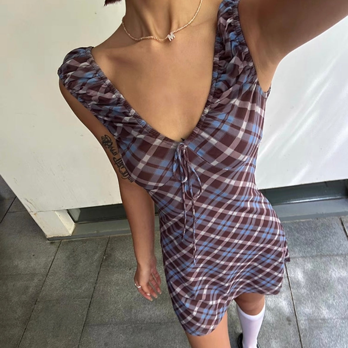 Blue Plaid Dress