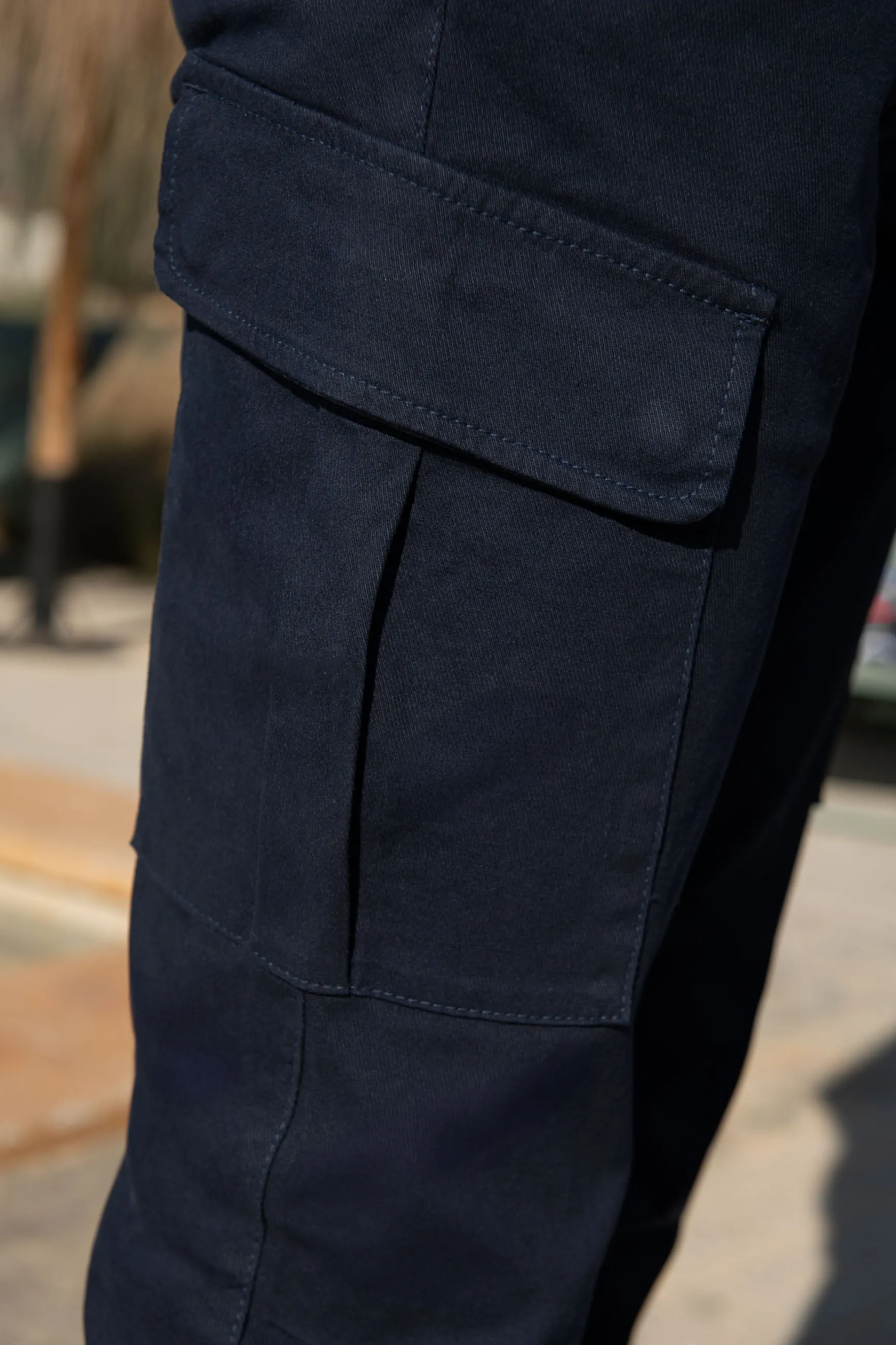 Blue stretch cotton cargo - Made in Italy