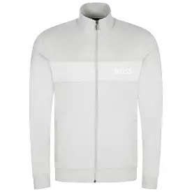 Boss Cotton Blend Full Zip Track Top - Light Grey