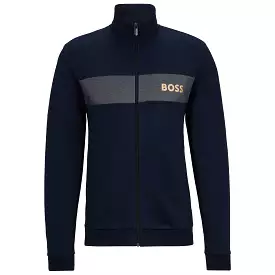 Boss Cotton Blend Full Zip Track Top - Navy