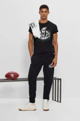  BOSS x NFL stretch-cotton T-shirt with collaborative branding