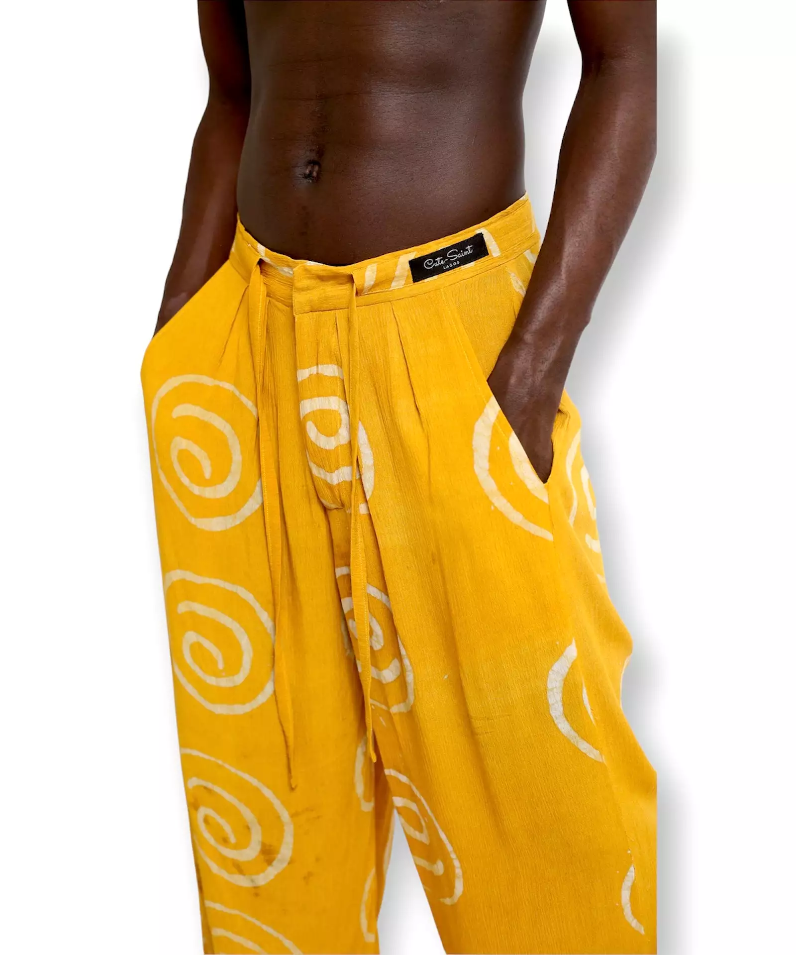 Branco Baggy Yellow Cotton Trouser