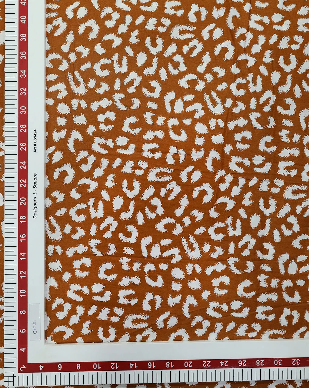 BRONZE & WHITE ABSTRACT DESIGN COTTON POPLIN PRINTED FABRIC