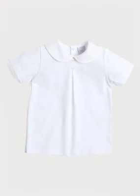 Button Detail Cotton Top in White (2-5yrs)