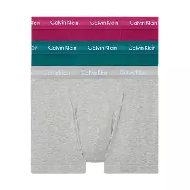 Calvin Klein Cotton Stretch Trunks - Grey Heather/Chesapeake Bay/Jewel