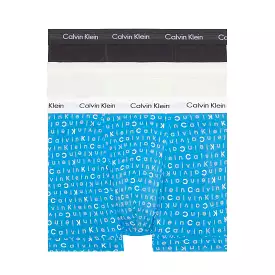 Calvin Klein Cotton Stretch Trunks - Phantom Grey/Vaporous Grey/Palace Blue