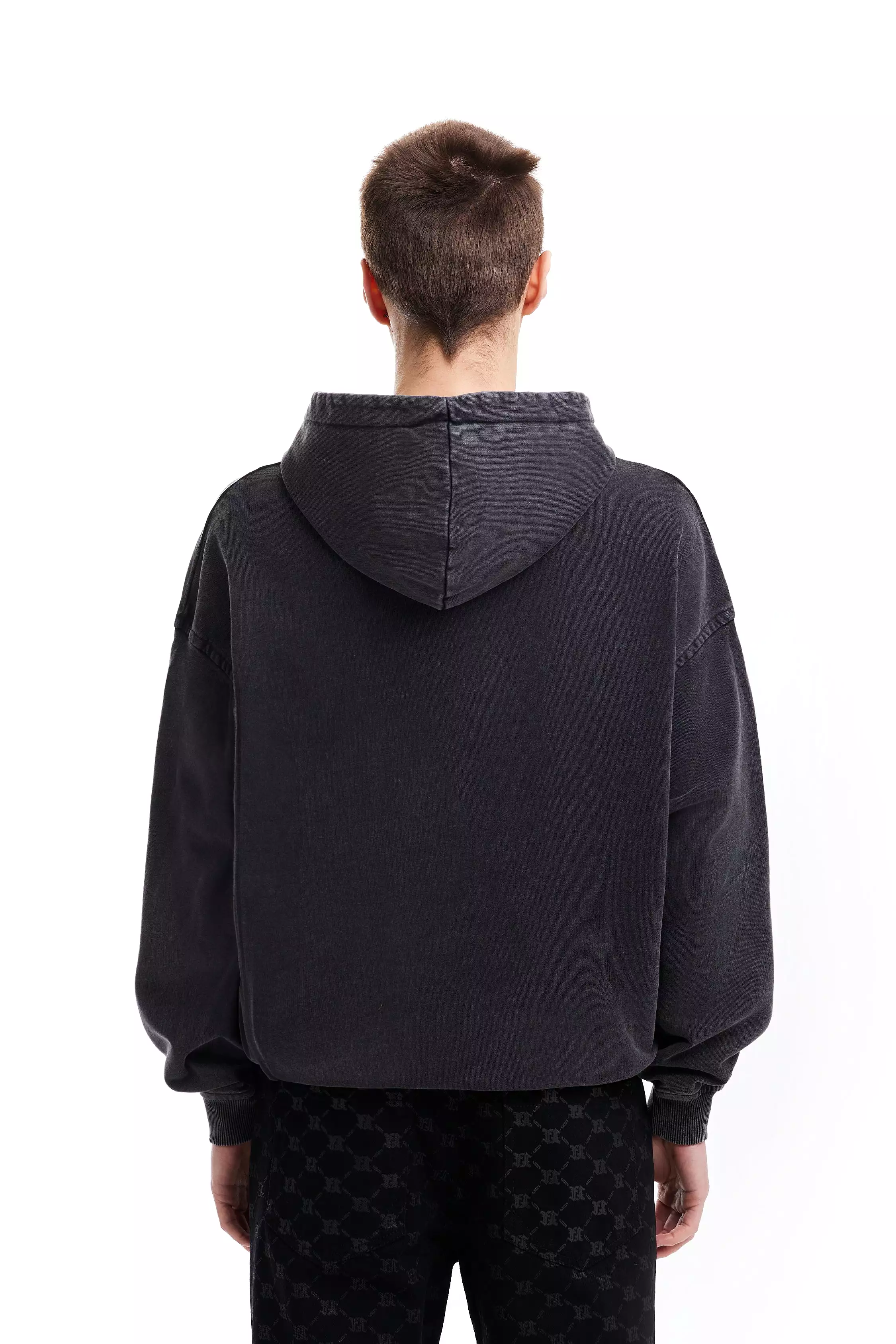 CASTLE BLACK WASHED FRONTZIP