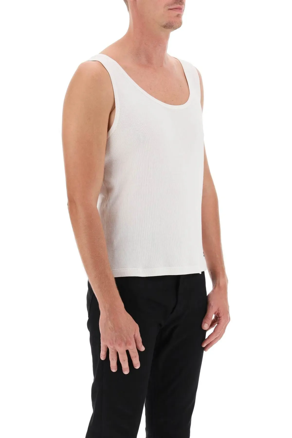 CELINE  |Silk Street Style Plain Cotton Logo Luxury Tanks