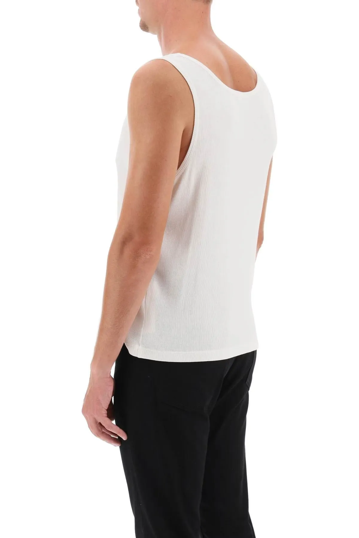 CELINE  |Silk Street Style Plain Cotton Logo Luxury Tanks