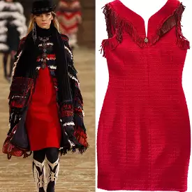 Chanel 14A 2014 Fall Paris-Dallas Red Runway Dress FR 40 US 6