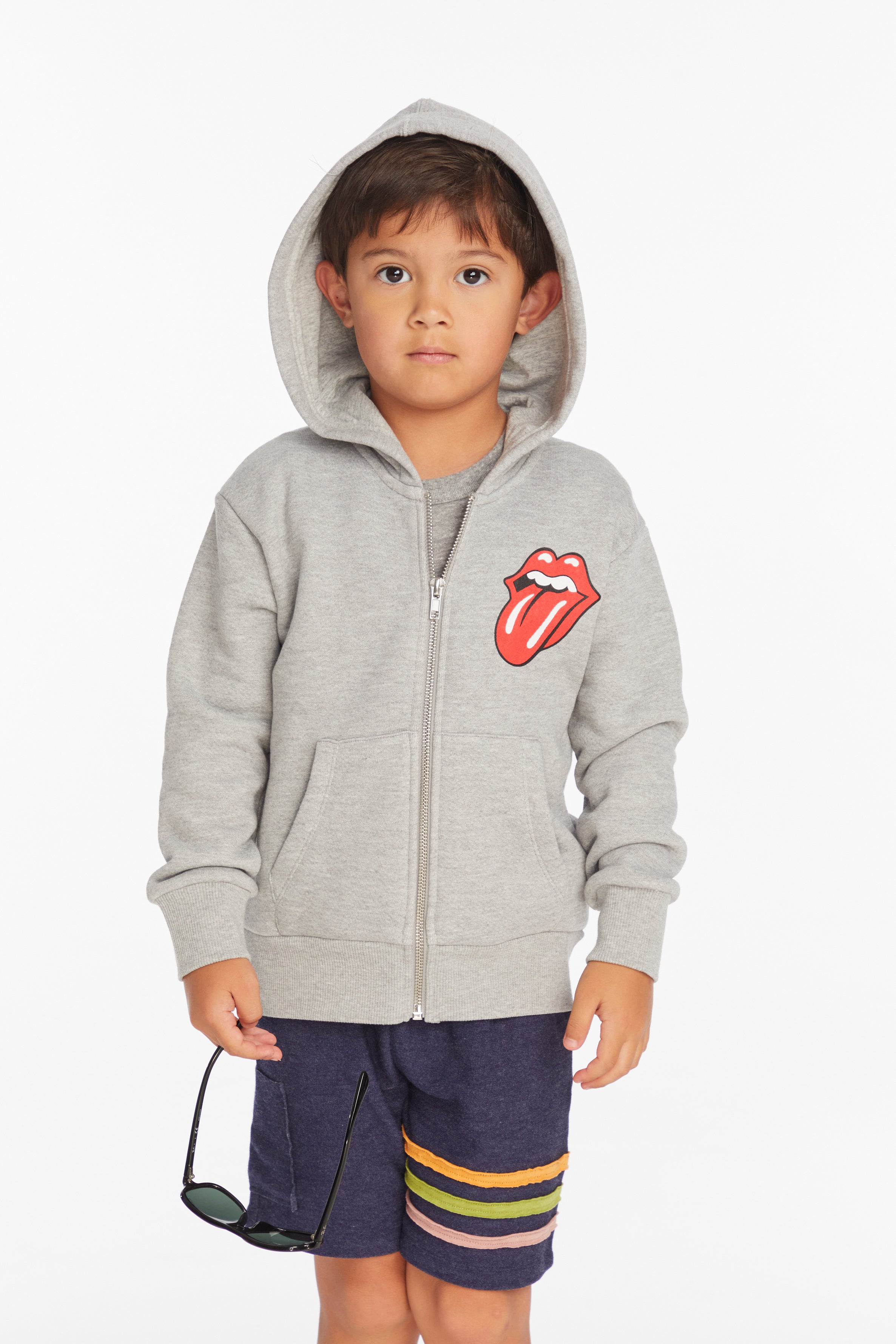 Chaser Rolling Stones Script Zip Up Hoodie