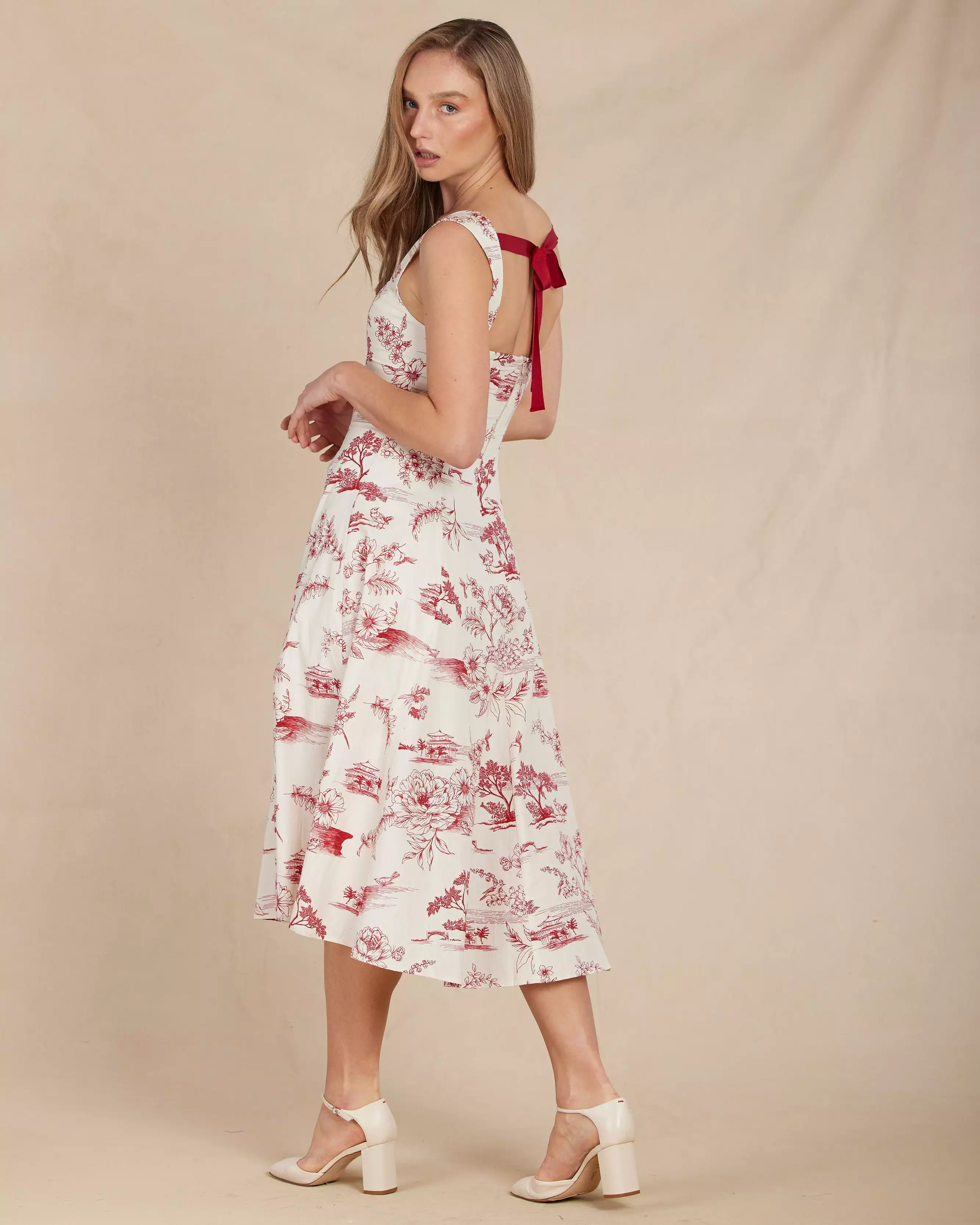 Chianti Toile Sleeveless Dress