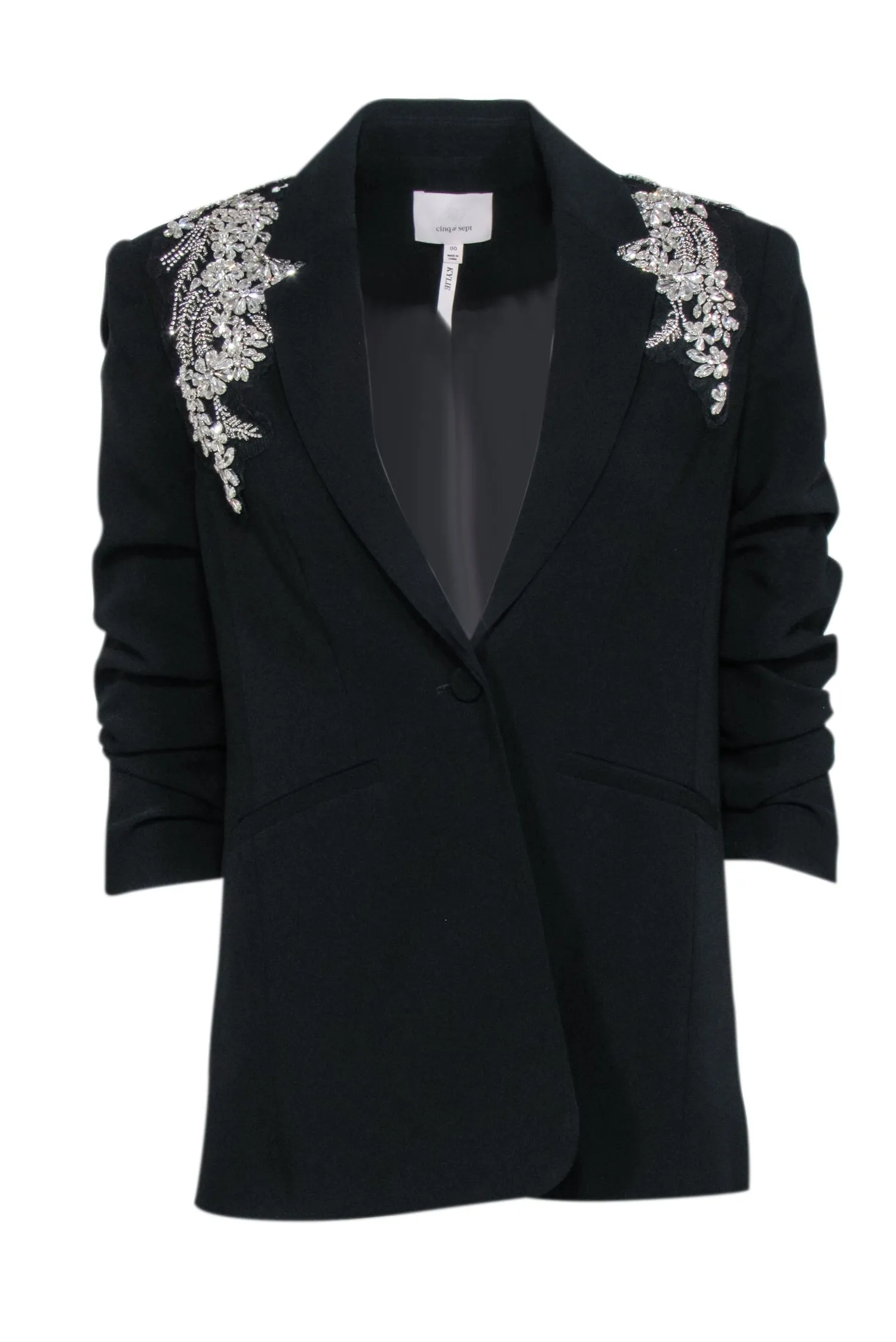 Cinq a Sept - Black Kylie Crystal Embellished Blazer Sz 00